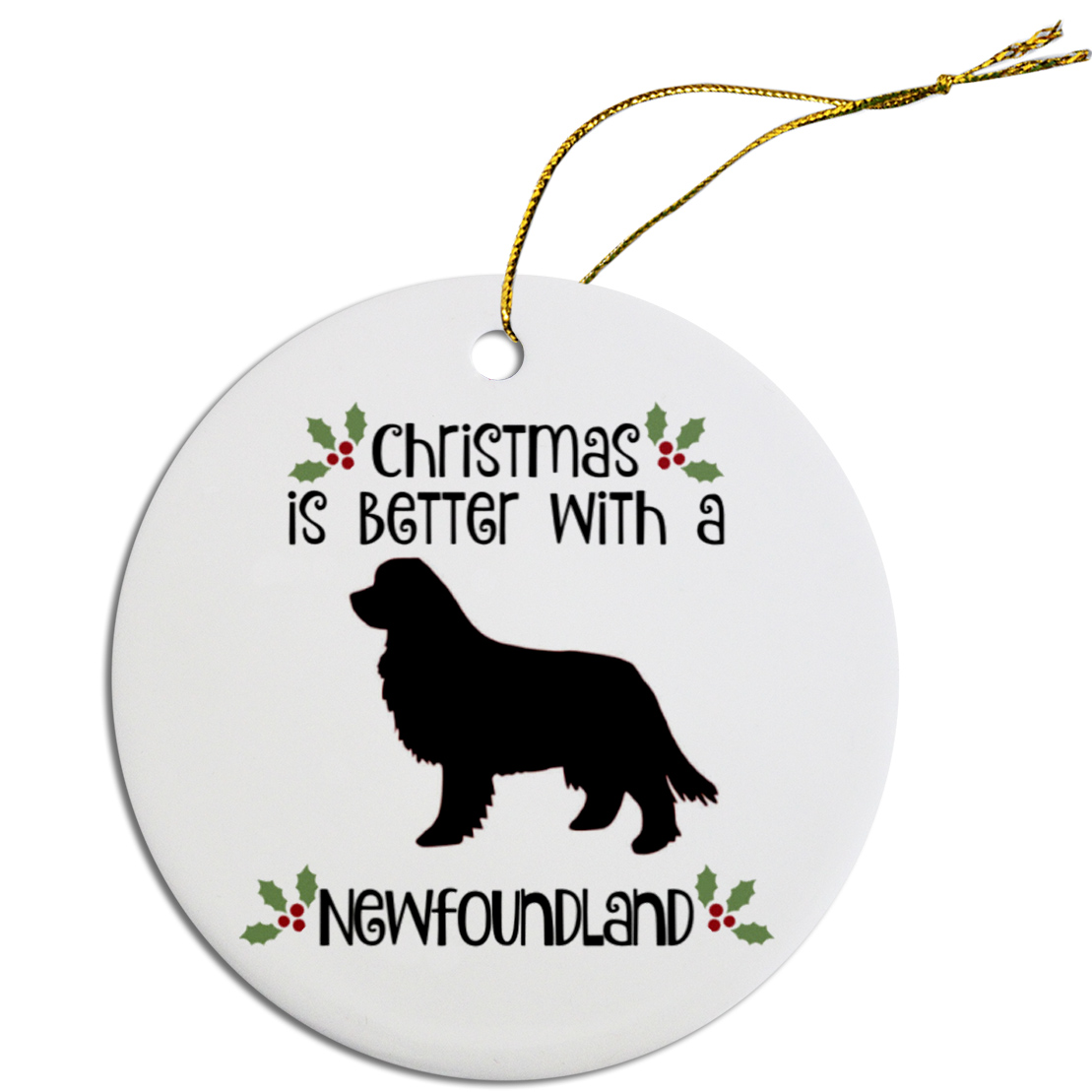 Breed Specific Round Christmas Ornament Newfoundland